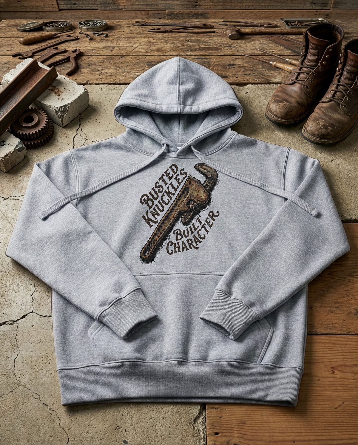 Knucklebuster | Structured Hoodie - grey-heather.jpg