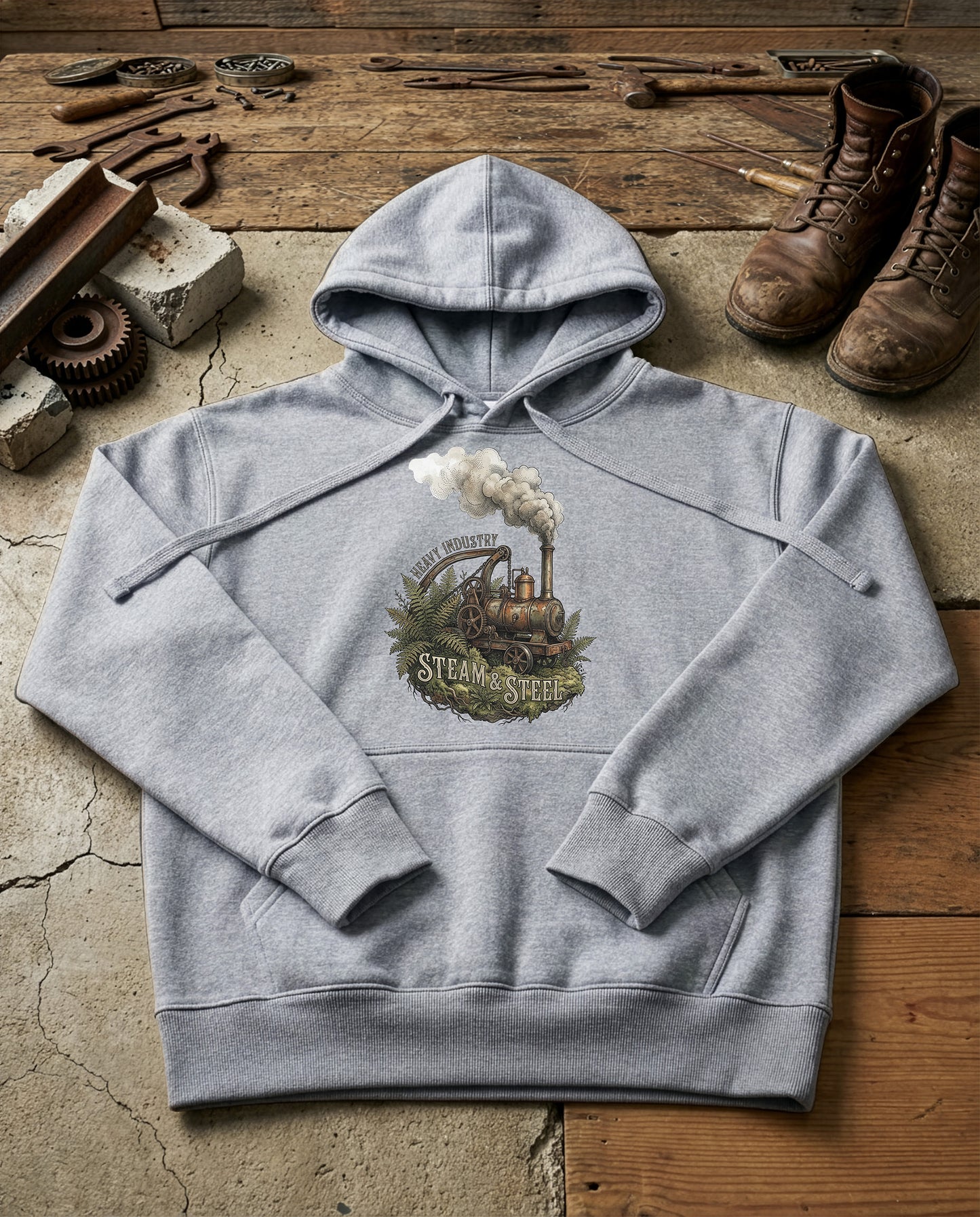 Steam Donkey | Structured Hoodie - grey-heather.jpg