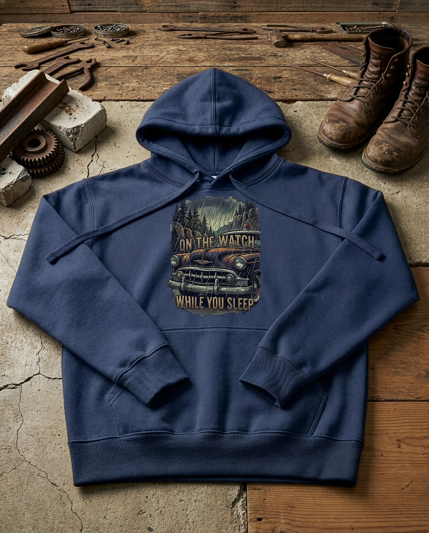 Midnight Patrol | Structured Hoodie - navy.jpg