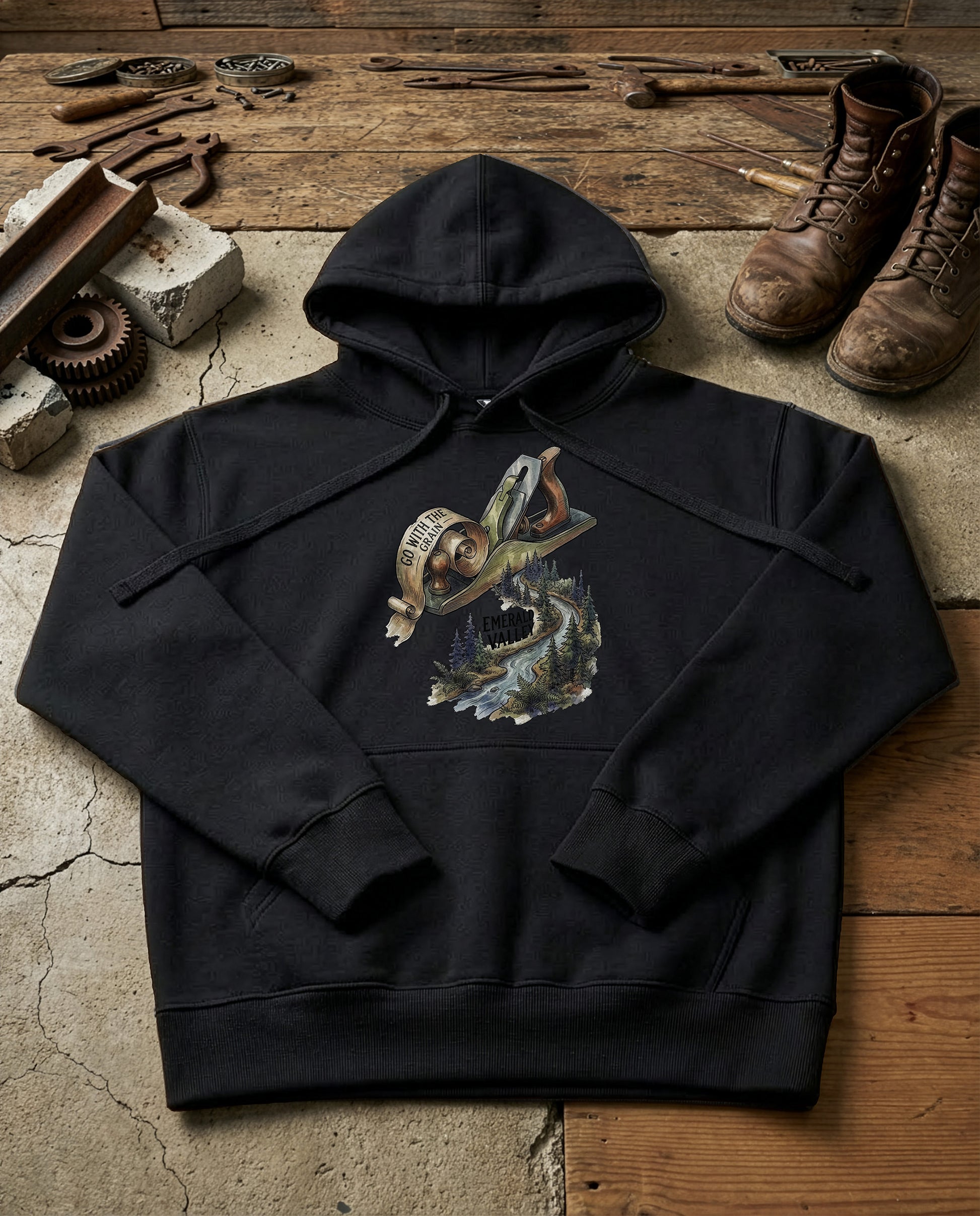 The Grain | Structured Hoodie - black.jpg