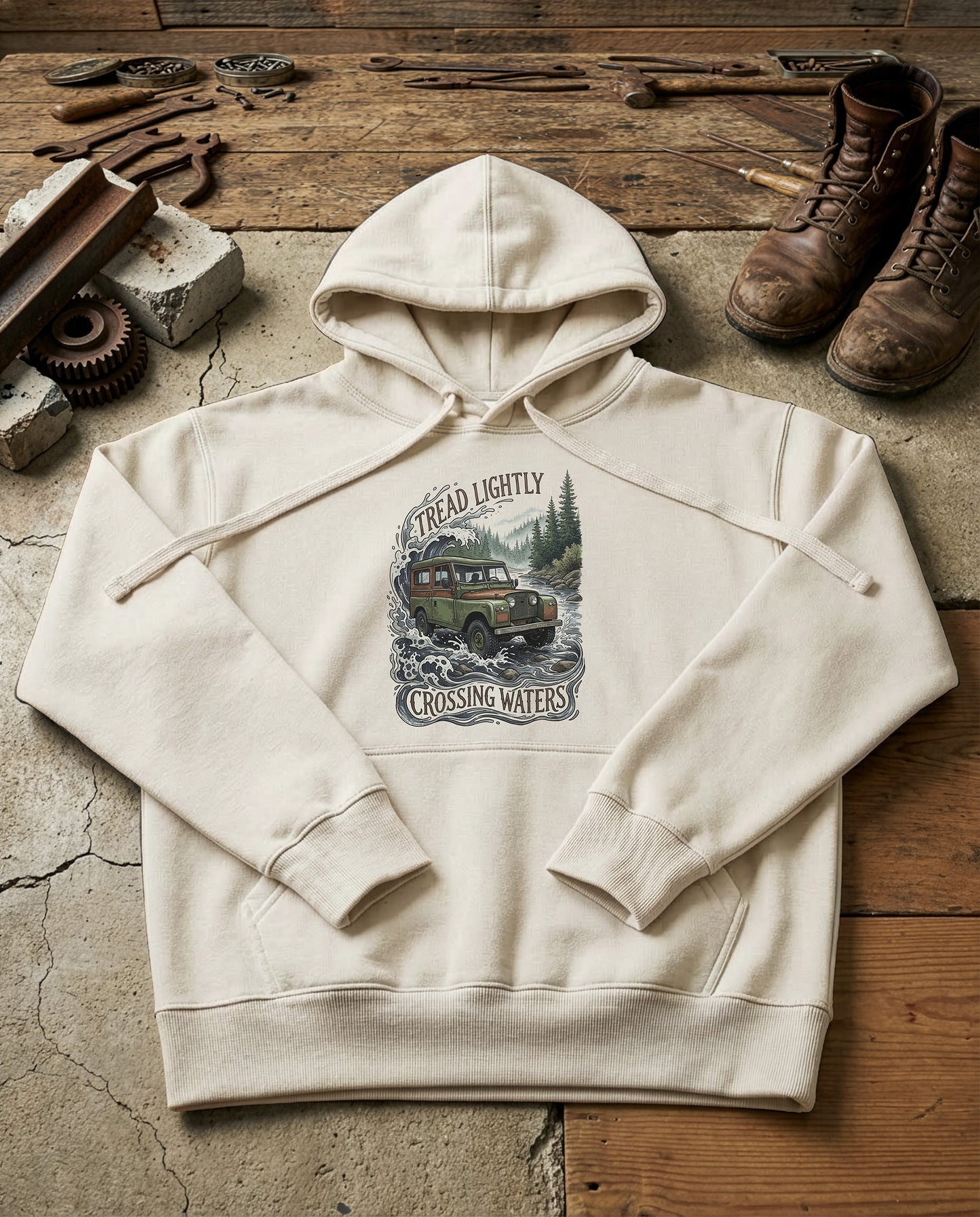 River Crossing | Structured Hoodie - bone.jpg