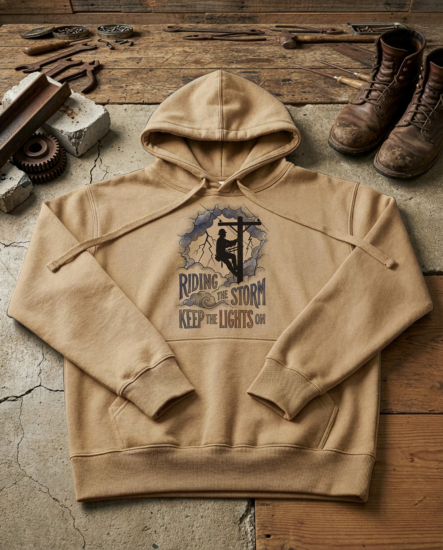 Storm Worker | Structured Hoodie - sandstone.jpg