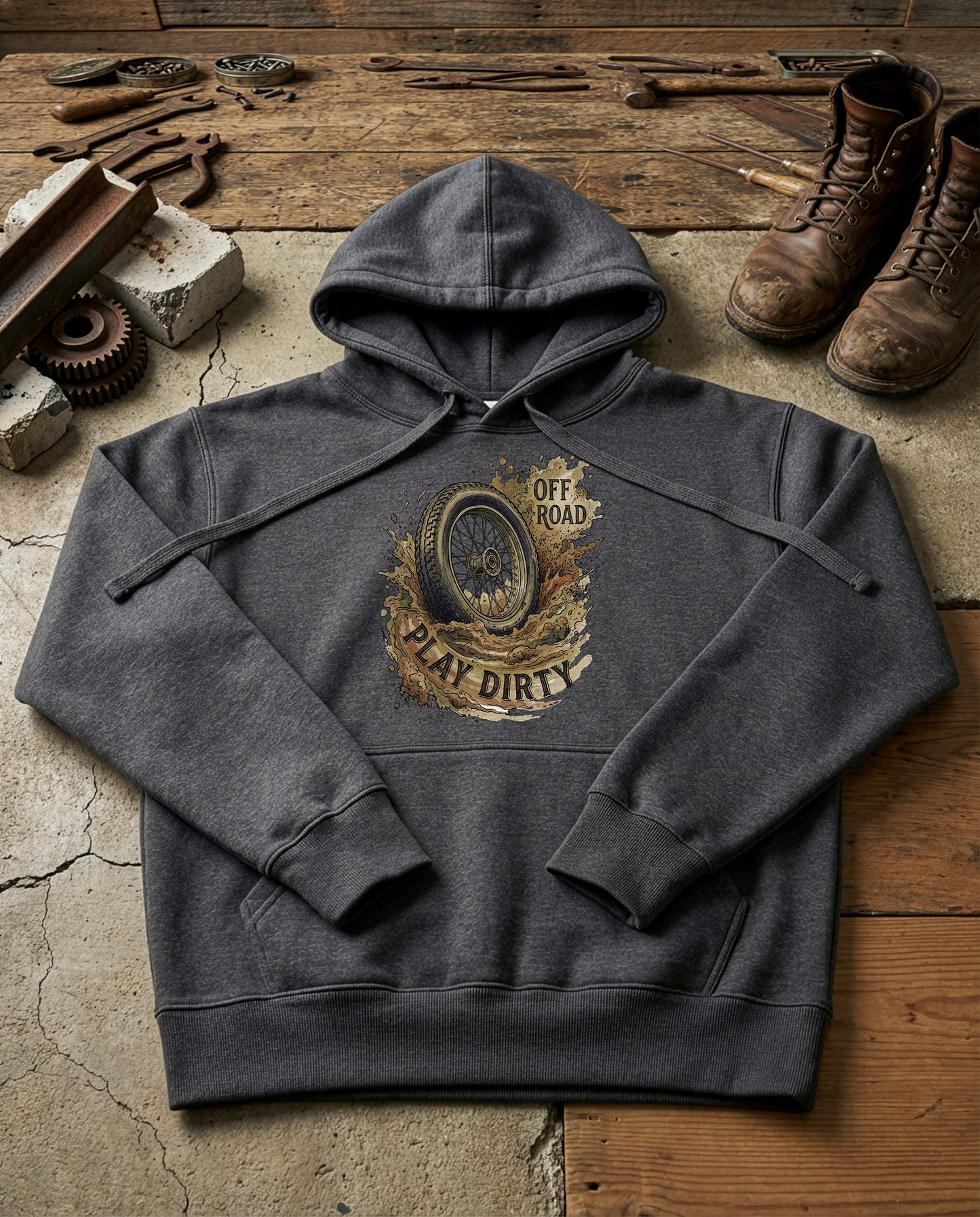 Mud Bog | Structured Hoodie - charcoal-heather.jpg