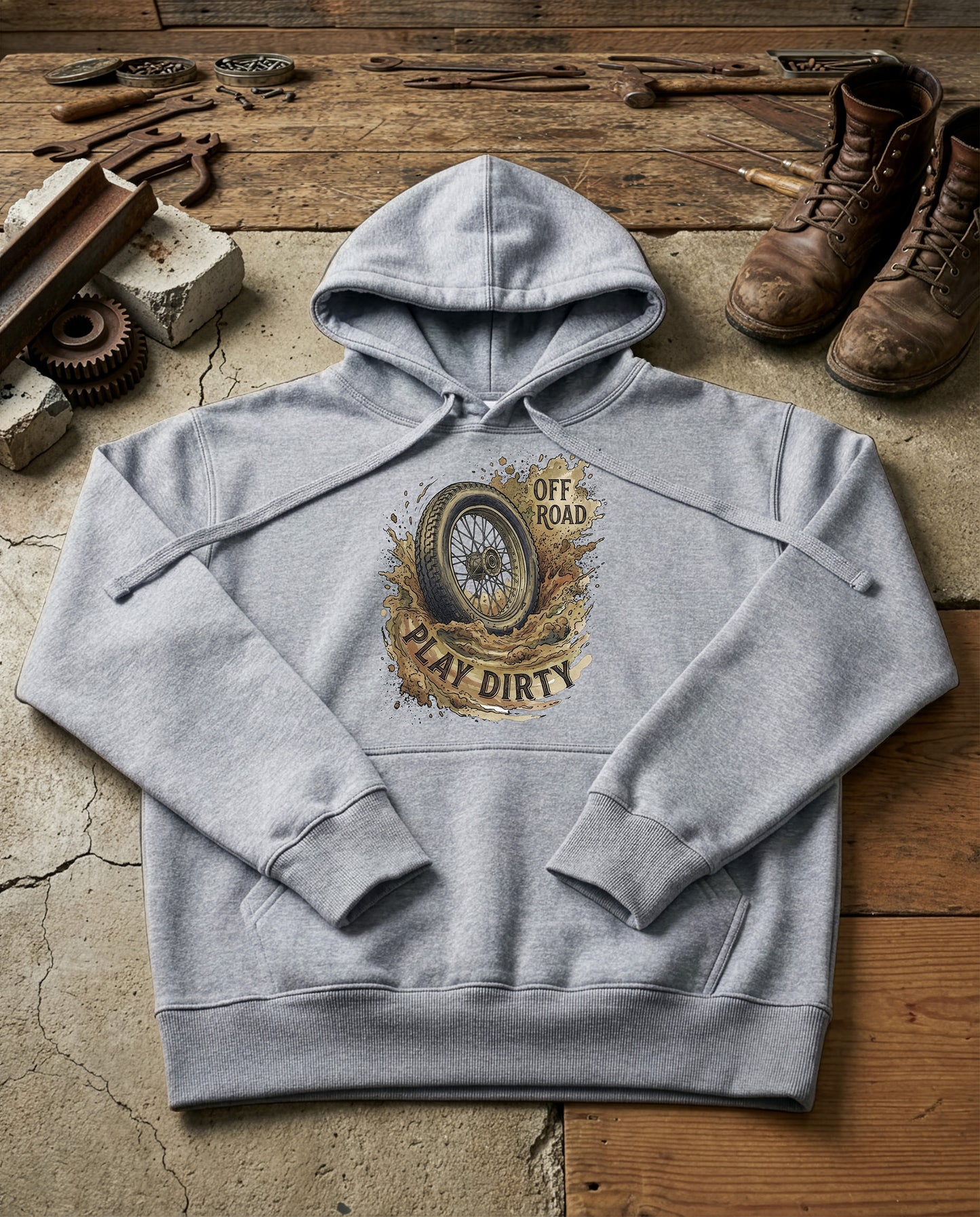 Mud Bog | Structured Hoodie - grey-heather.jpg