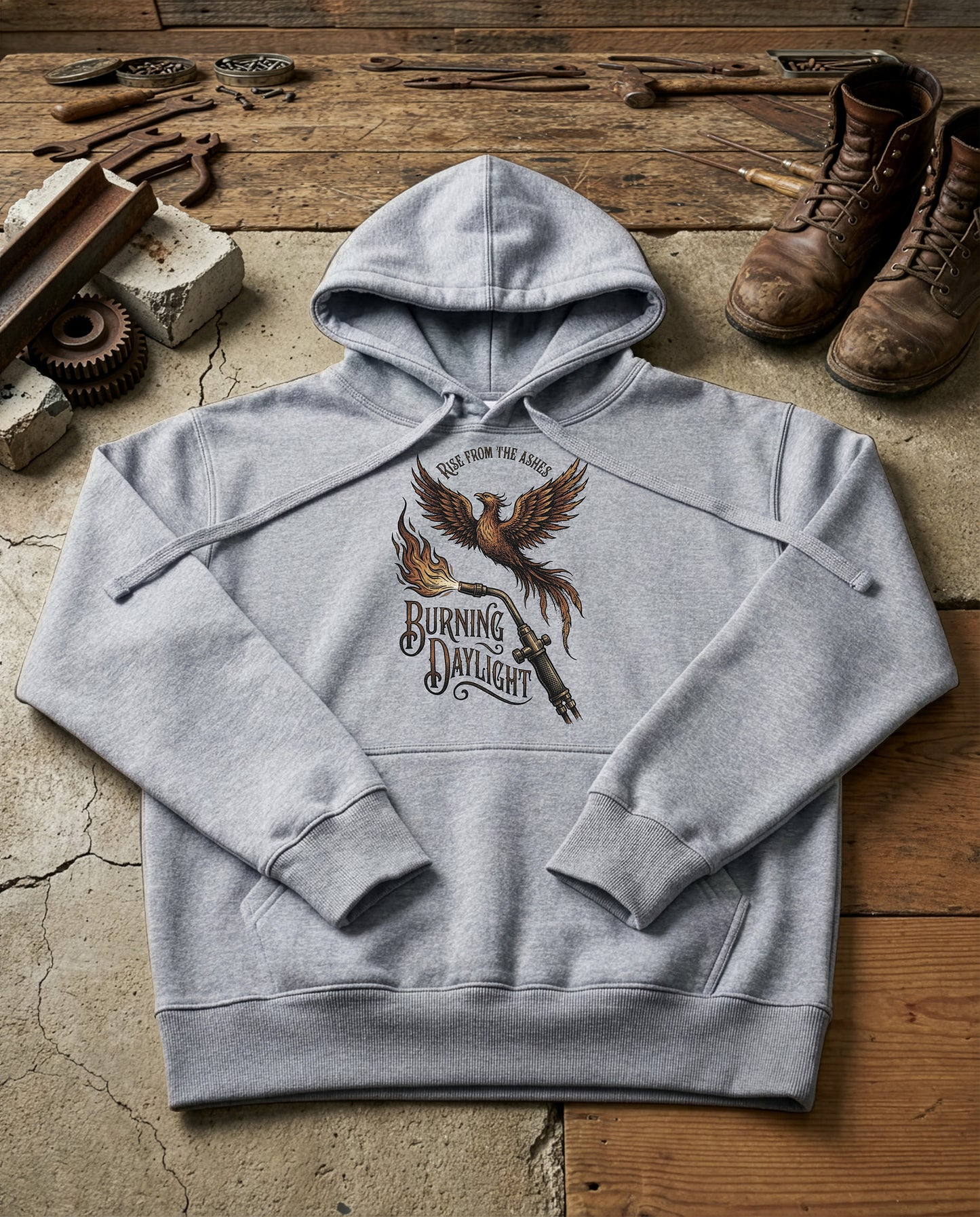 Welding Phoenix | Structured Hoodie - grey-heather.jpg