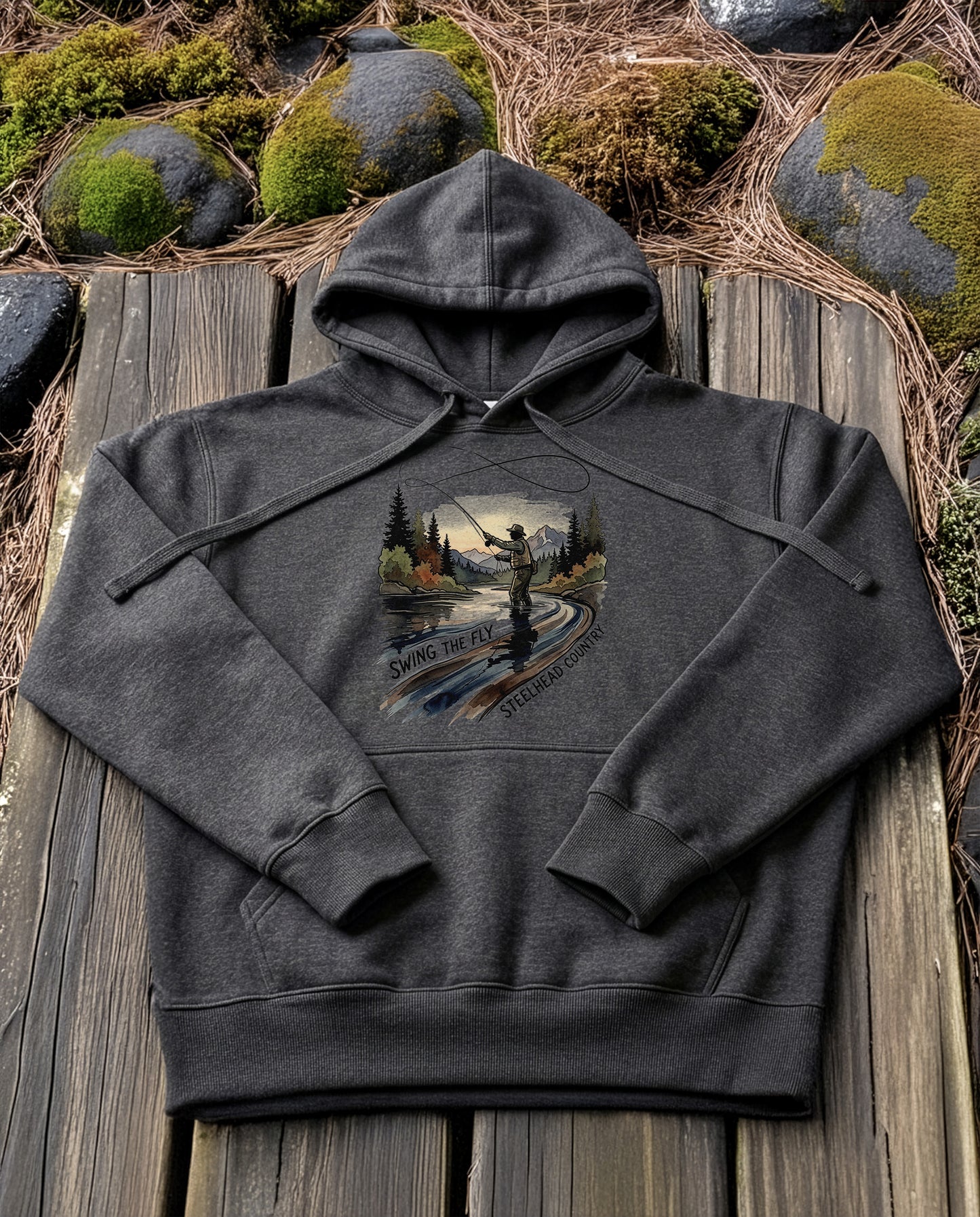 Spey Cast | Structured Hoodie - charcoal-heather.jpg