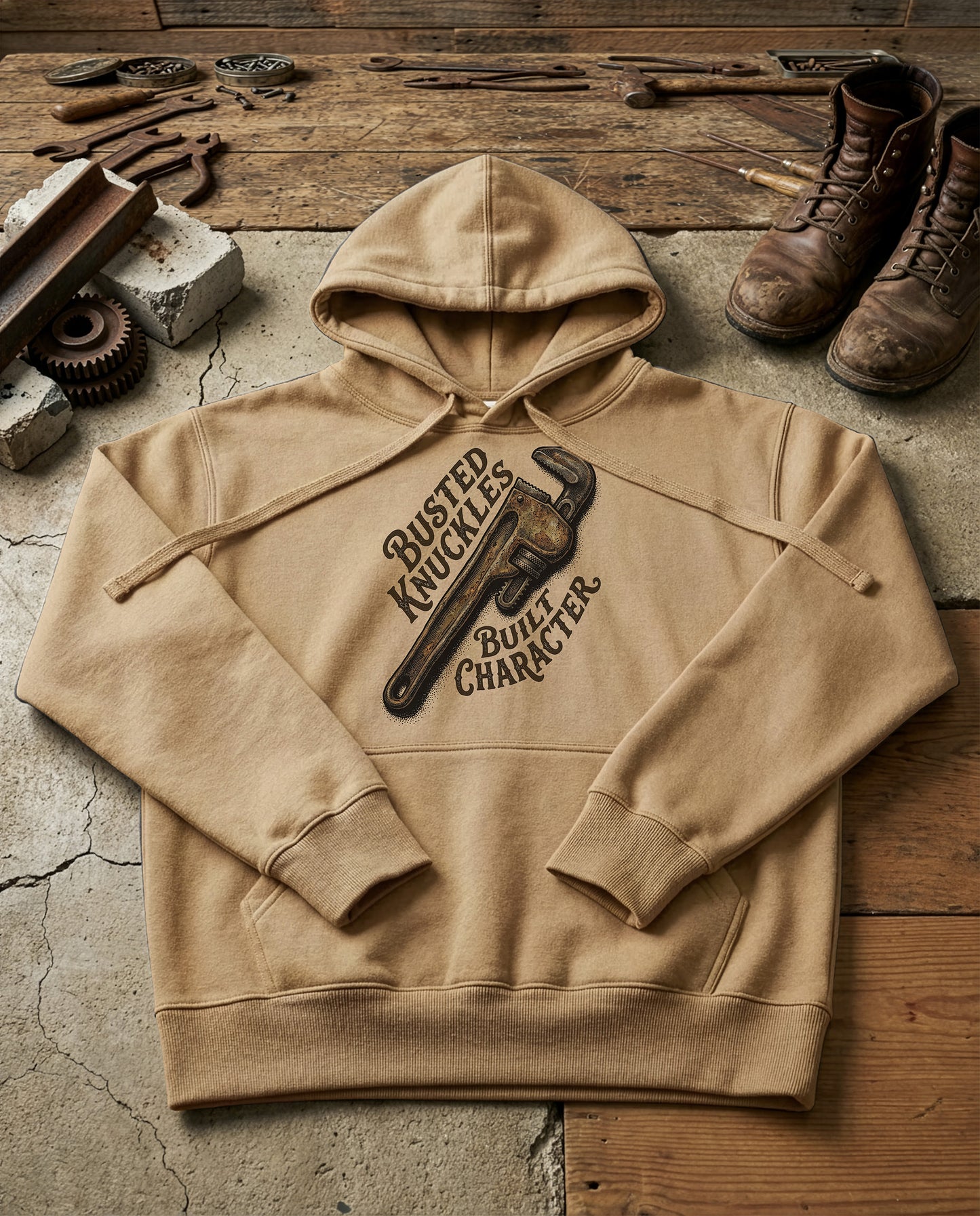 Knucklebuster | Structured Hoodie - sandstone.jpg