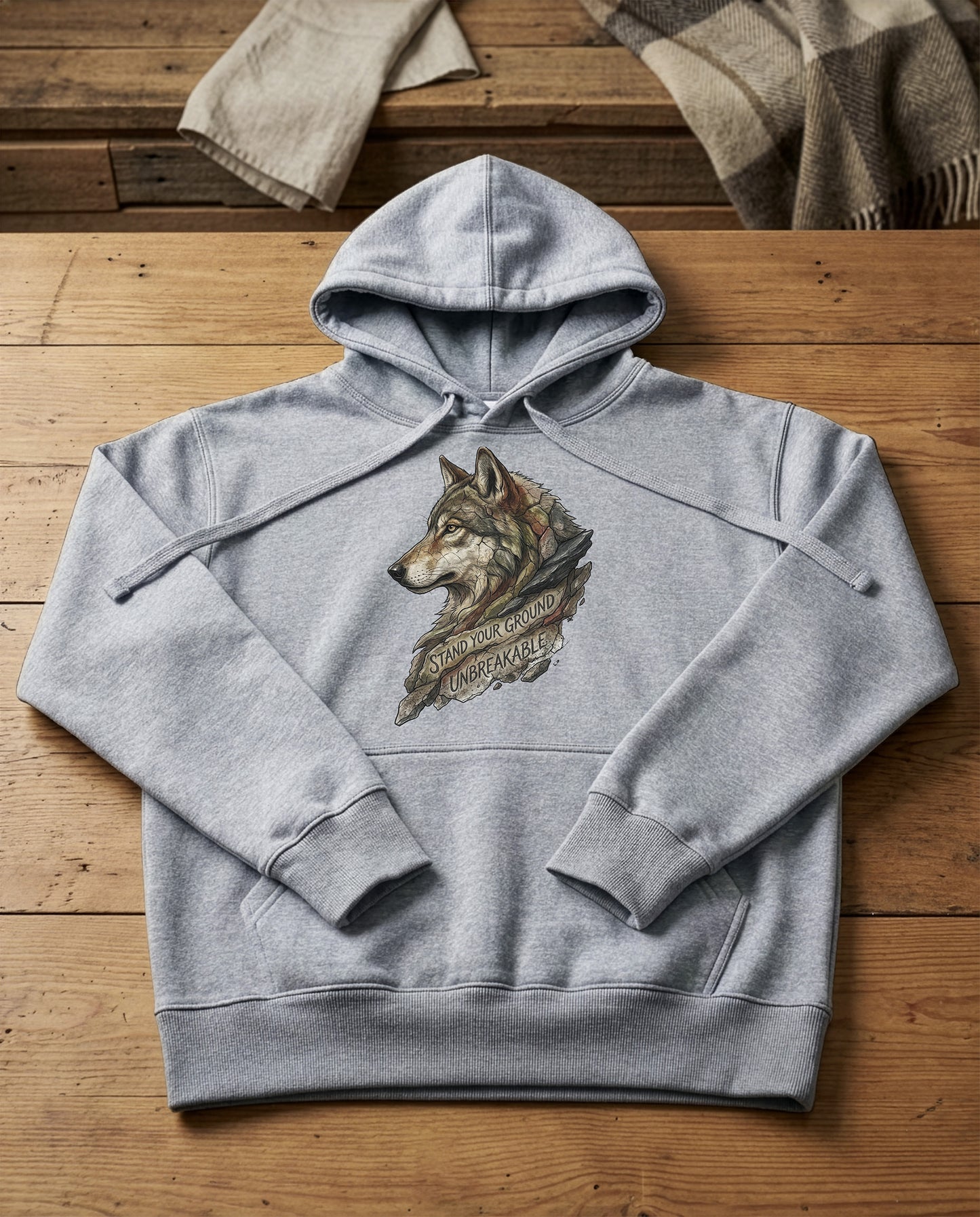 Stone Wolf | Structured Hoodie - grey-heather.jpg