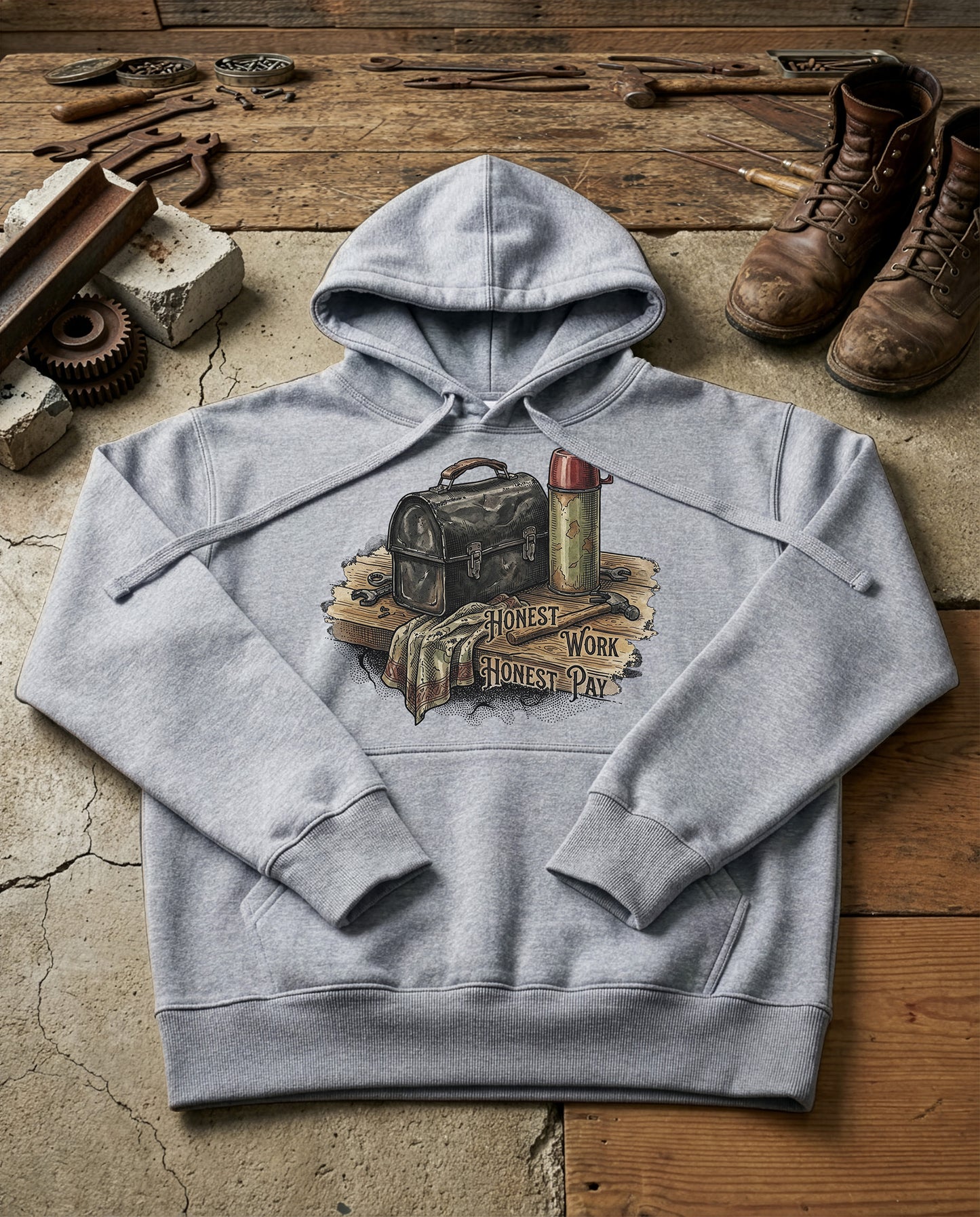 Lunch Pail | Structured Hoodie - grey-heather.jpg