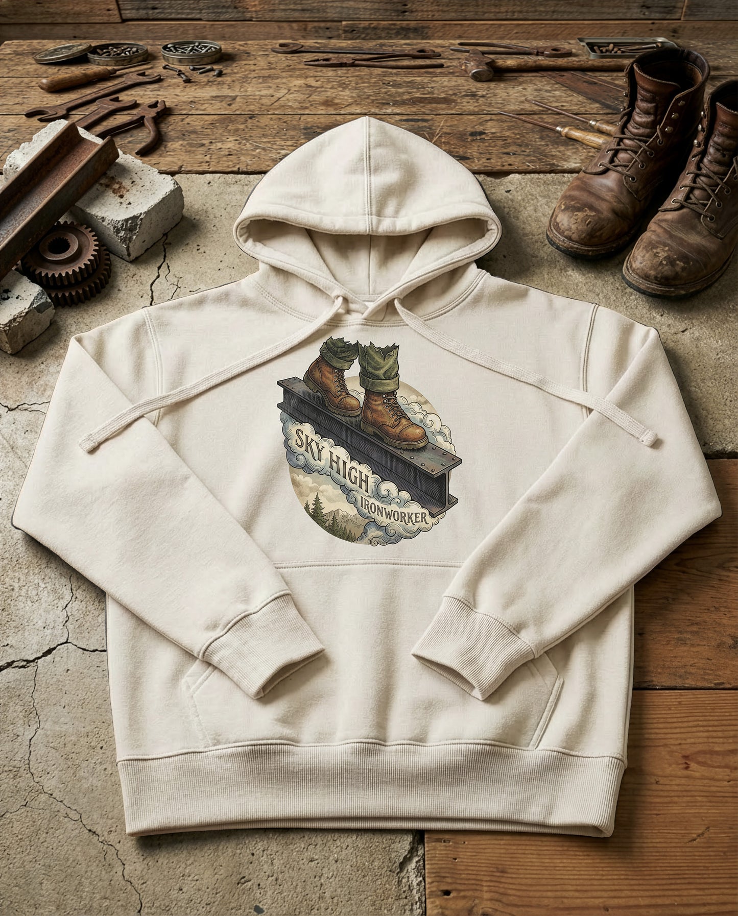 High Iron | Structured Hoodie - bone.jpg