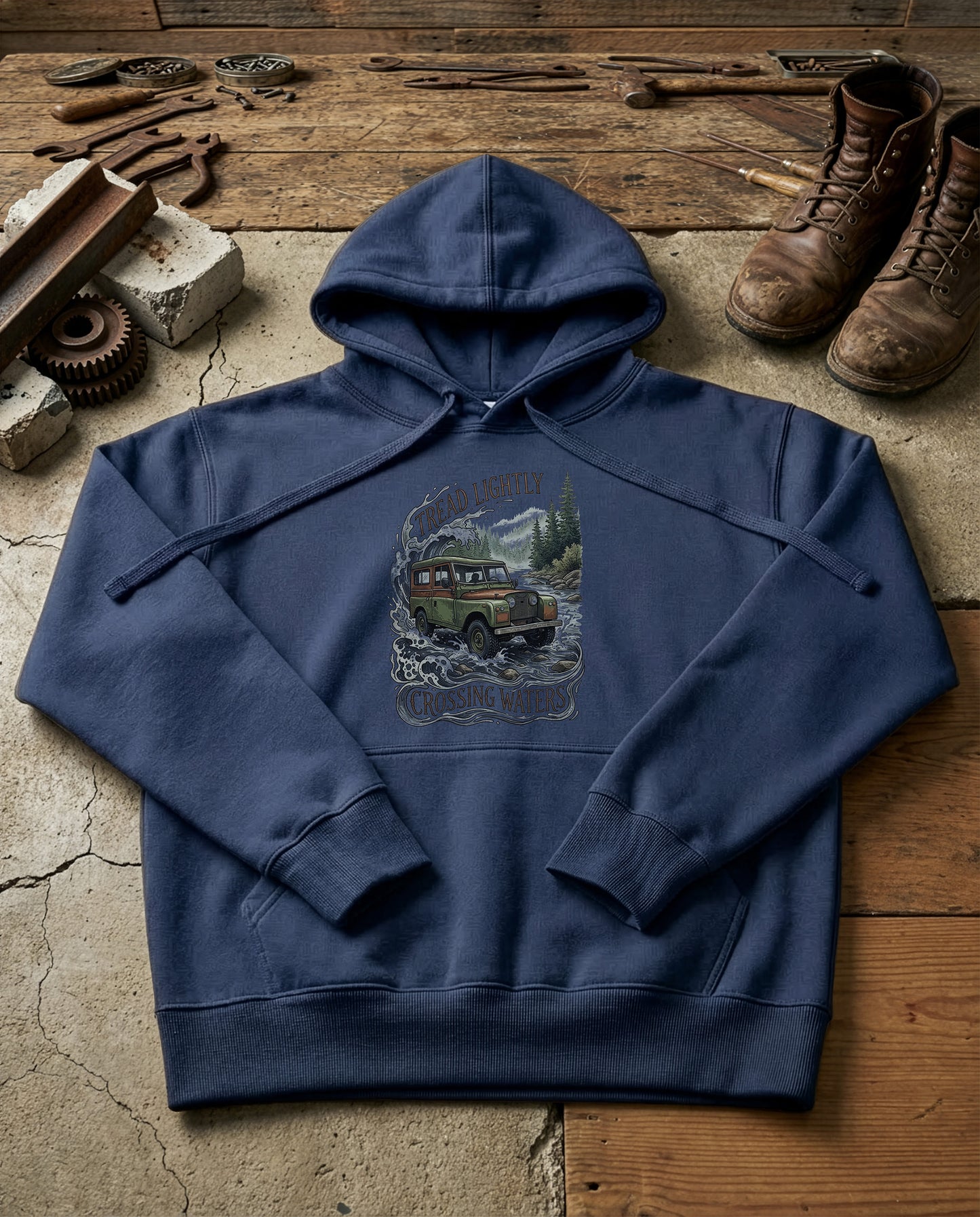 River Crossing | Structured Hoodie - navy.jpg
