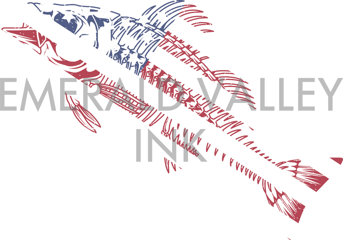 American Flag Fish Skeleton