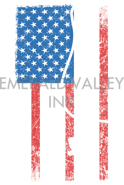 American Flag with a Fishing Rod