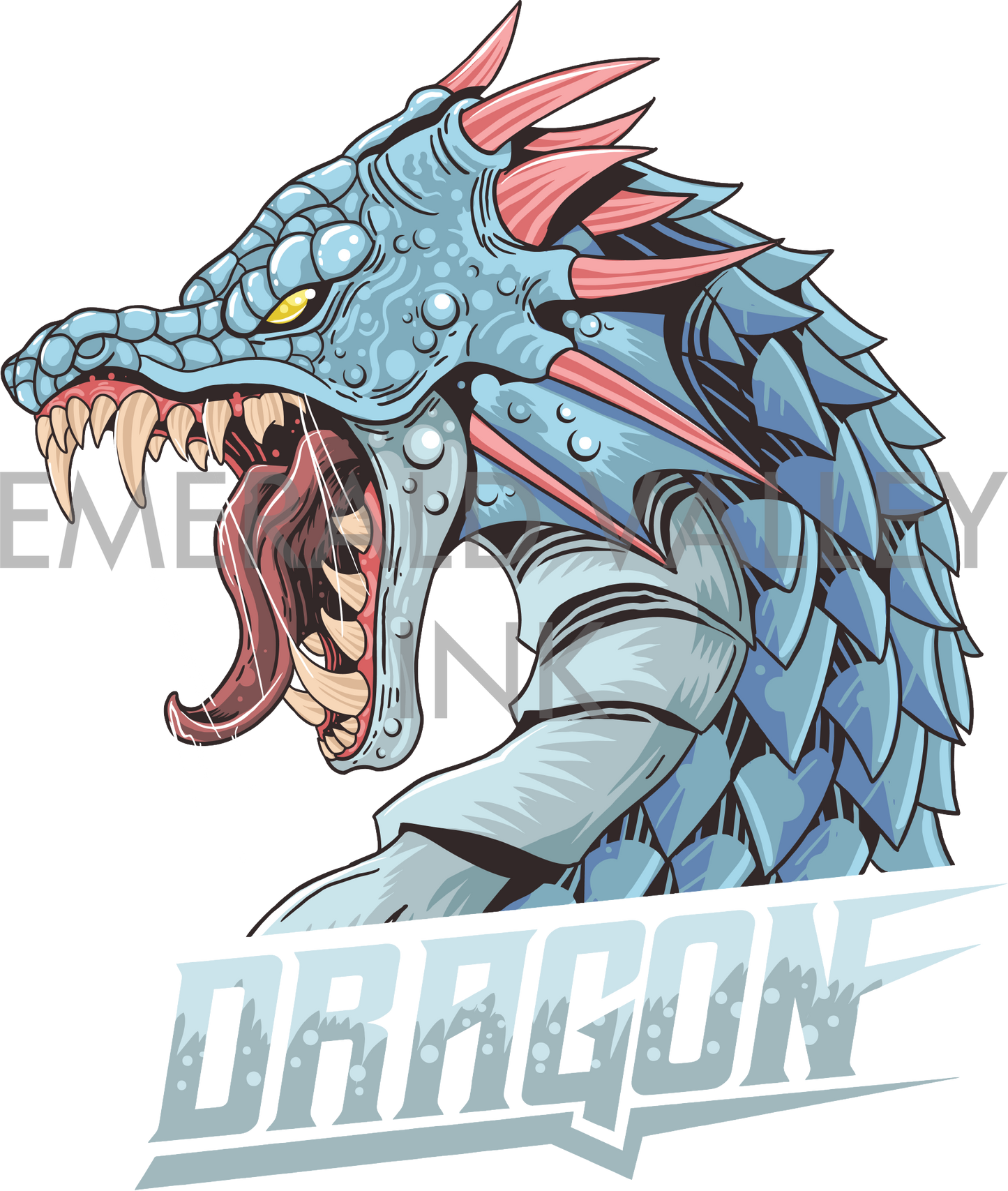 Angry Blue Spiked Dragon