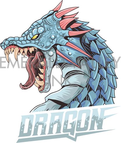 Angry Blue Spiked Dragon