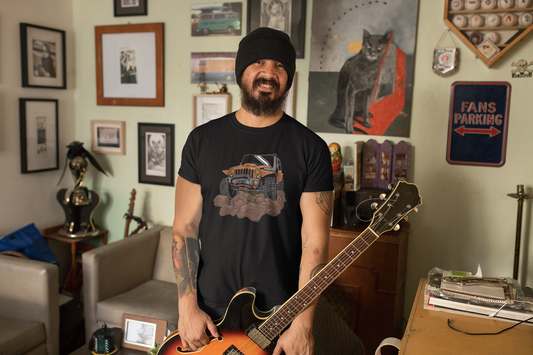 Burnt Orange Jeep on Rocks