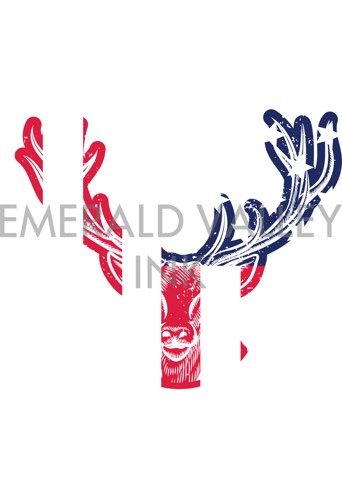 Deer Head American Flag