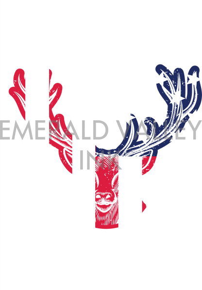 Deer Head American Flag