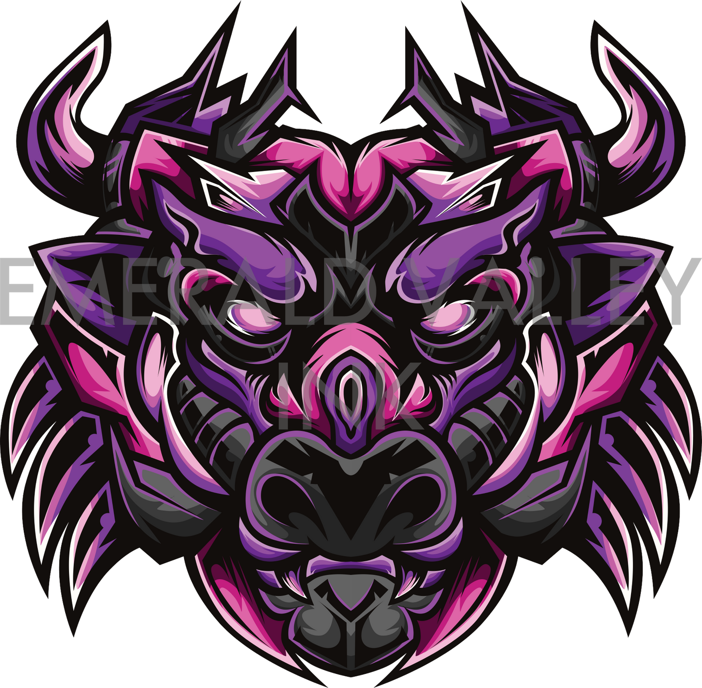 Purple Graphic Bull